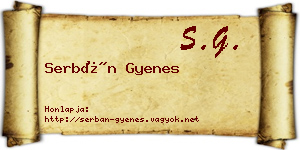 Serbán Gyenes névjegykártya